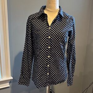 J. Crew Navy Polka Dot Button-Down Shirt